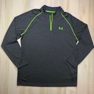 Under Armour Heat Gear 1/4 Zip Gray Green Size XL